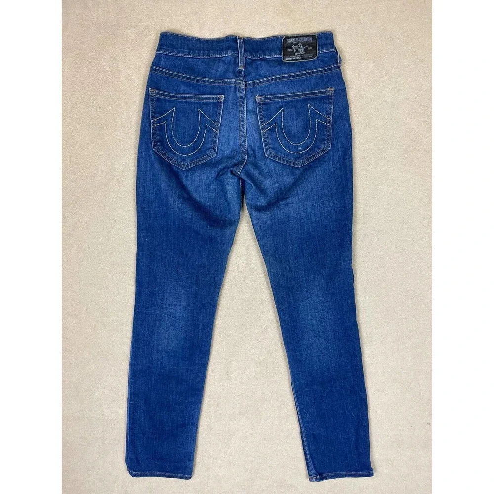True Religion Victoria‎ Womens 26 Skinny Jeans Stretch Embroidered Regular Fit - Picture 11 of 11